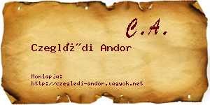Czeglédi Andor névjegykártya